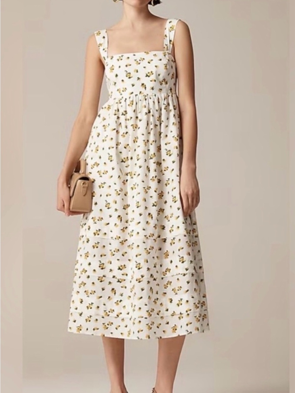 J.Crew Squareneck midi dress in budding rose print